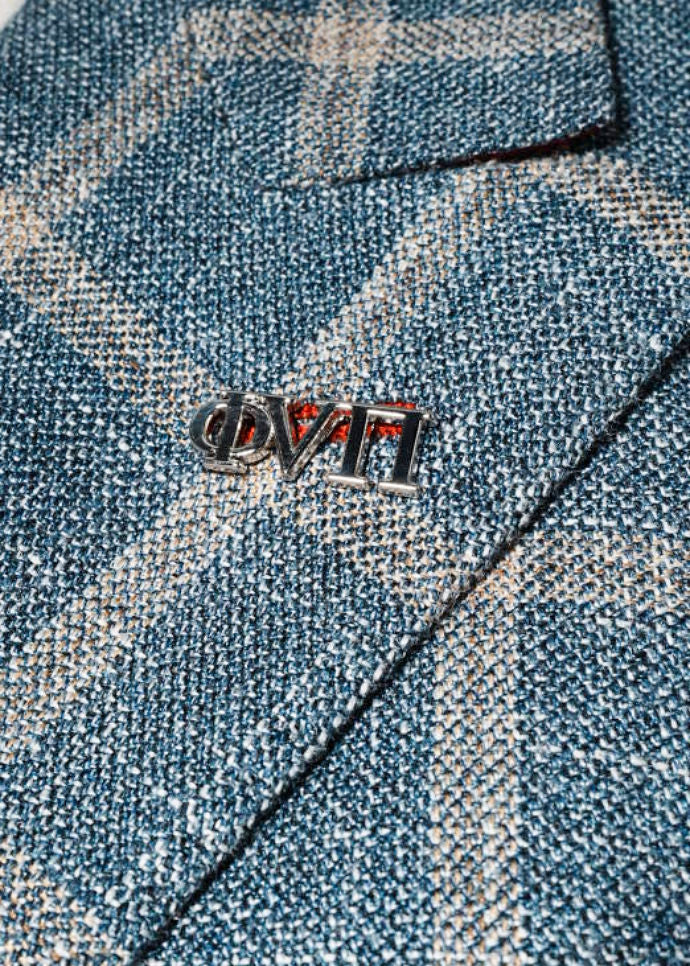 Phi Nu Pi Letters (Silver) Lapel Pin